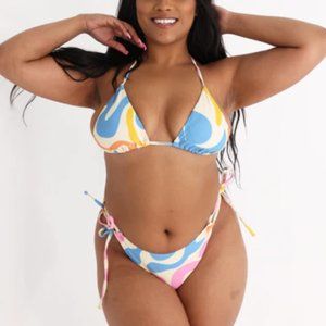 AURELLE- LEONIE DOUBLE TIE TRIANGLE TOP AND BOTTOMS